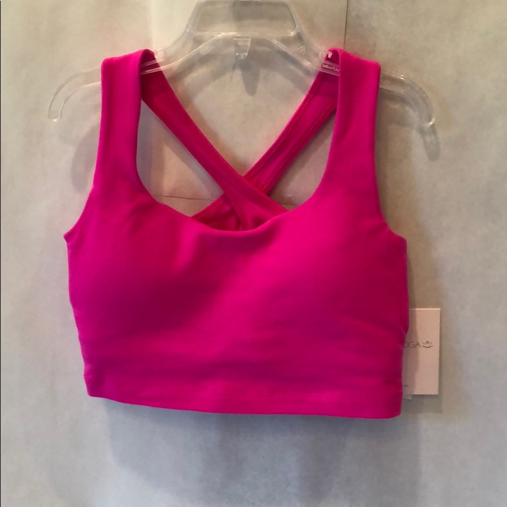 Beyond Yoga Hot Pink Crossback Sports Bra